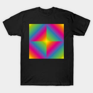 Rainbow Color Tile Pattern Seamless T-Shirt